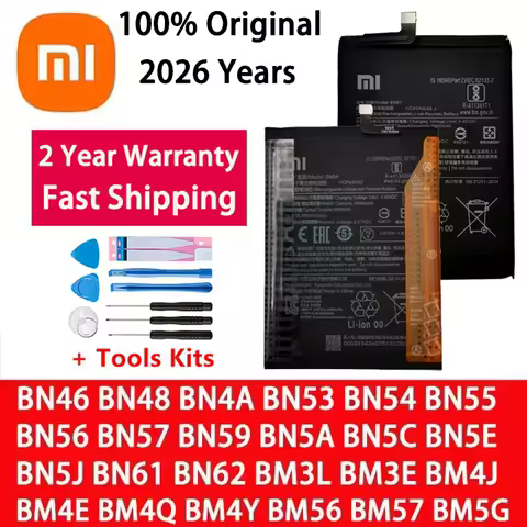 Original BM56 BN62 Battery For Xiaomi Pocophone POCO Redmi Note M2 F3 X3 mi 3 M3 K40 X4 X5 5 6 7 8 8T 9 9S 10 10S 10X 11T 12 Pro