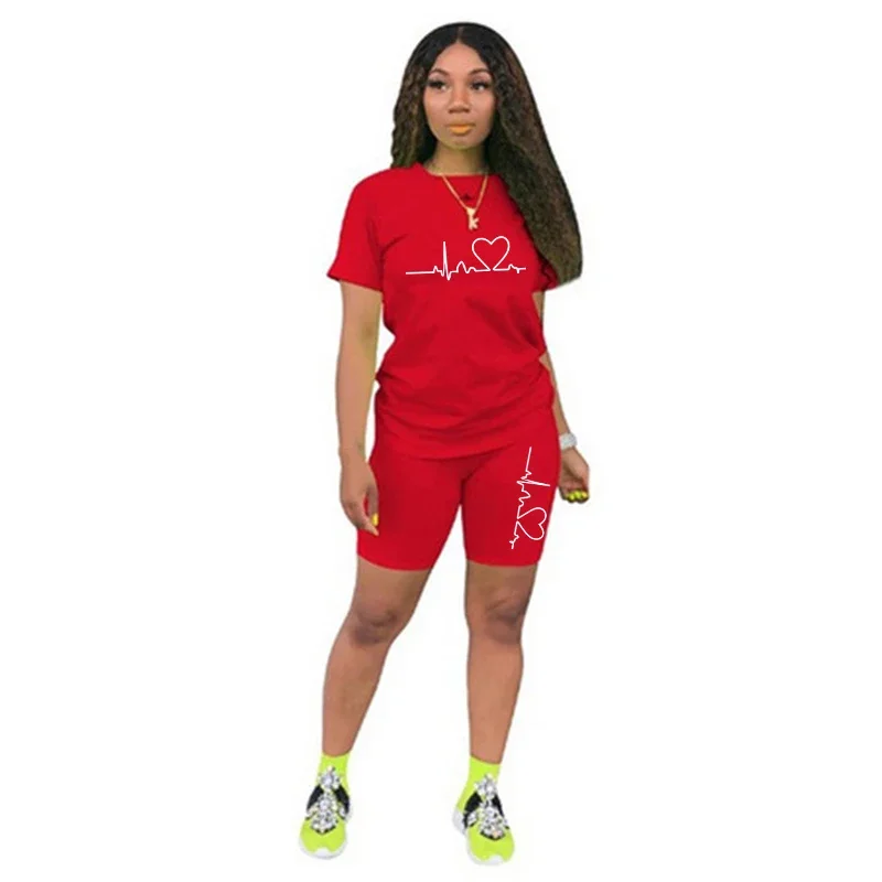 Tracksuit Woman Clothing Ladies Two Piece Set for Women Short Sleeve Casual Shorts O-Neck Summer T-Shirts Matching Sets Women\'s