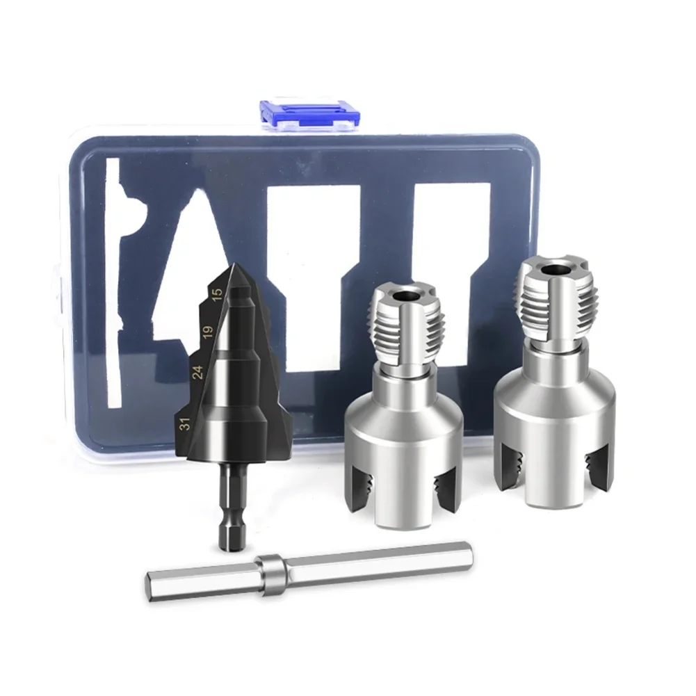 PPR Drill Bit Water Pipe Inner Hole Opener Threader Drill Bit Internal/External Threading & Triple-Flute Counterbore Power Tools