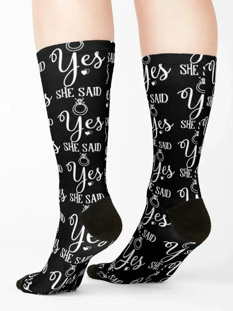She Said Yes Socks Climbing floral Running hip hop Socks Women's Men's