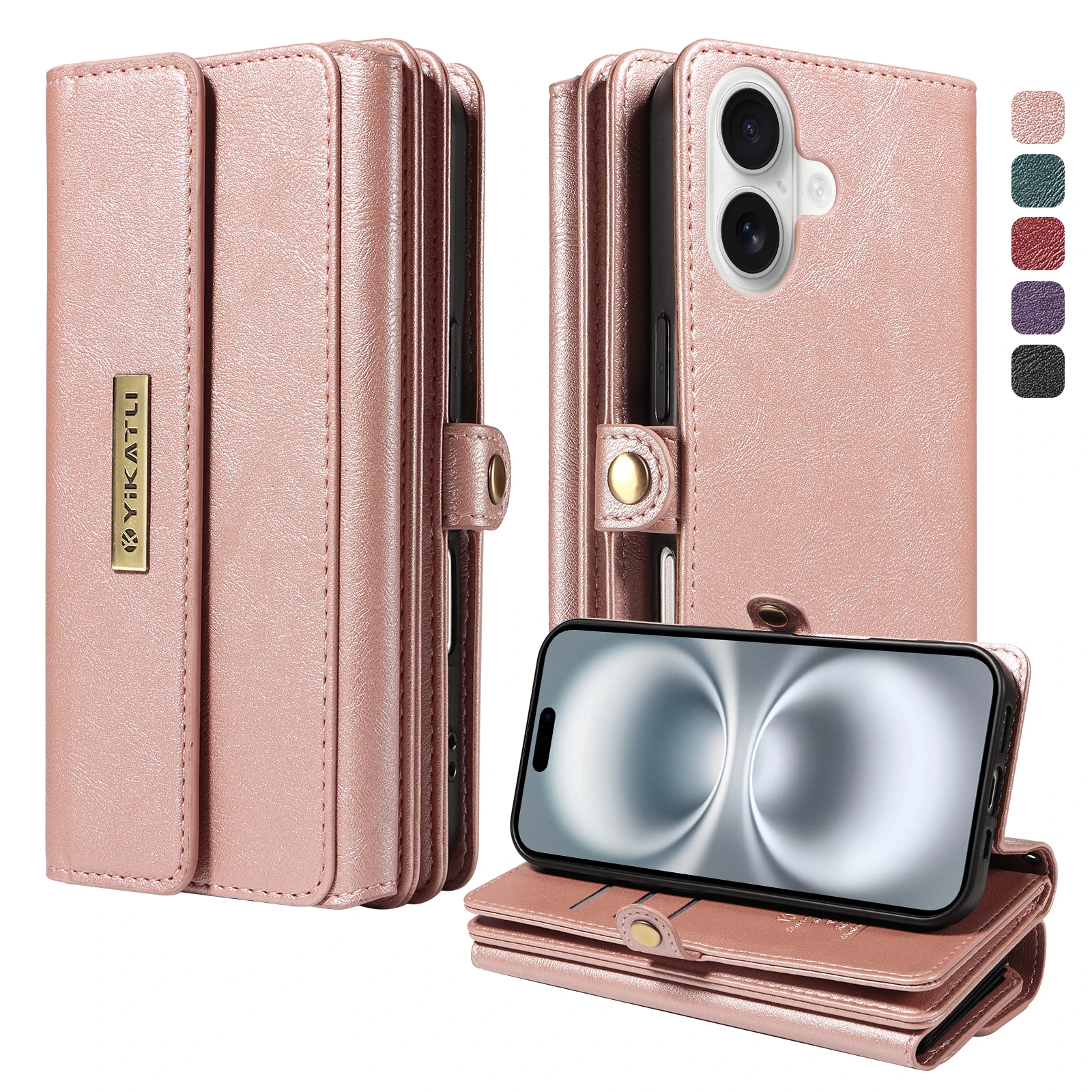 

Чехол-кошелек большой емкости с карманом для хранения для iPhone 17 Pro Max Air 16E 16 15 14 Plus 13 12 11 Pro, кожаный чехол для телефона с слотом для карт