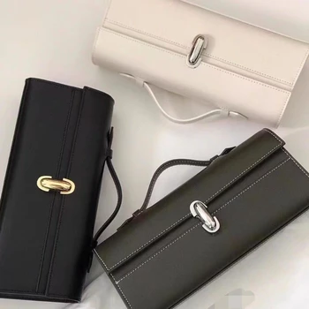 SAVETTE Marka Simetri Poşet Hakiki Deri Küçük Kare Sıra Çanta Dikdörtgen Baget Çanta Tote kadın Basit Çanta