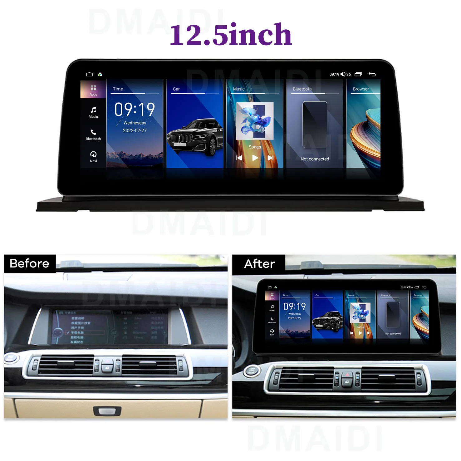 Android 14 Car Radio Android Auto For BMW 5 Series GT F07 Carplay ID8 8 Core Car Video Player Car Multimedia Player Navigation