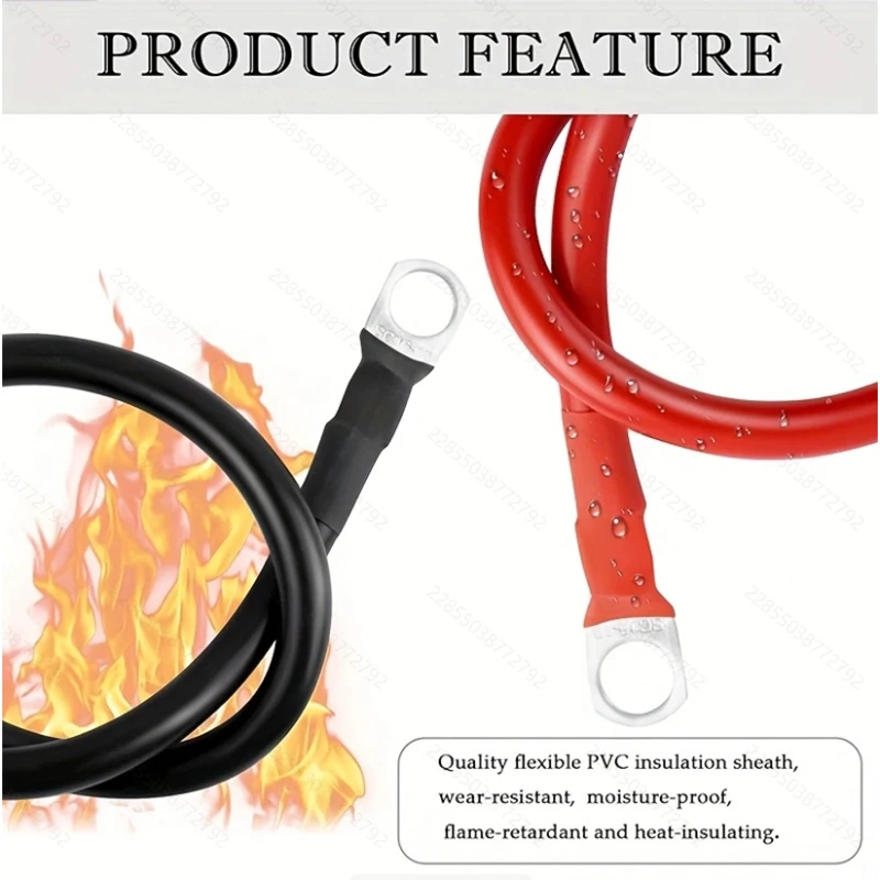 Conjunto de fio do inversor de potência 2PCS 4AWG: fio No.4 de 12/20/40 polegadas com terminais de cobre estanhado SC35-10. Adequado para RV, auto, sola