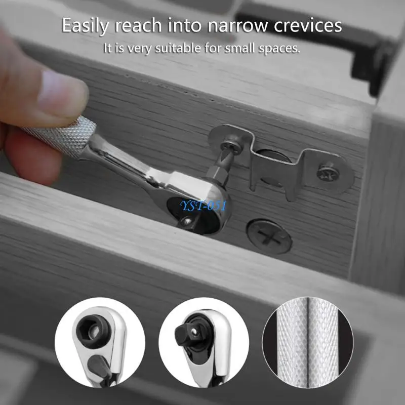

E15A Multipurpose Ratcheting Handle 72 Tooth Mechanism 6.35mm Socket Bit Construction