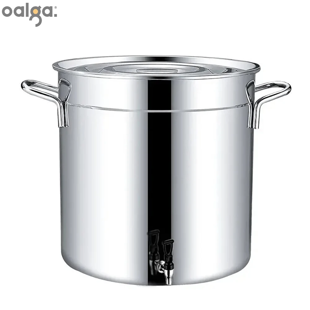 Faucet Dispenser Large Big Capacity Water Storage Bucket Barrel Soup Bucket with Lid Soup Pot Cookware 304 Stainless Steel Pot