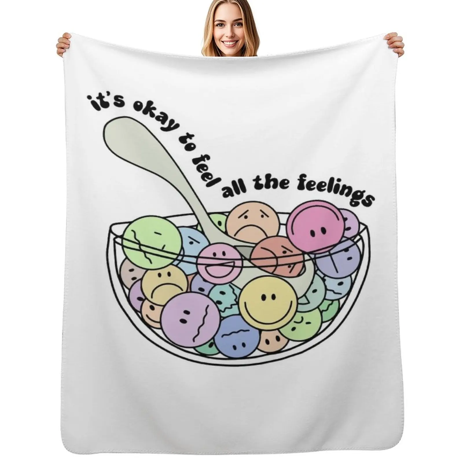 It's Okay To Feel All The Feels, ABA Therapist, Speech Therapy, BCBA, Mental Health, RBT, AAC Throw Blanket