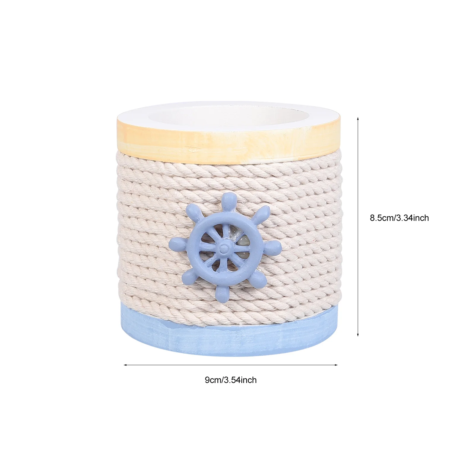 1 قطعة حامل قلم خشبي حامل قلم رصاص كلاسيكي منظم مكتب عالي حاوية فرشاة للمكياج تصميم حبل القطن