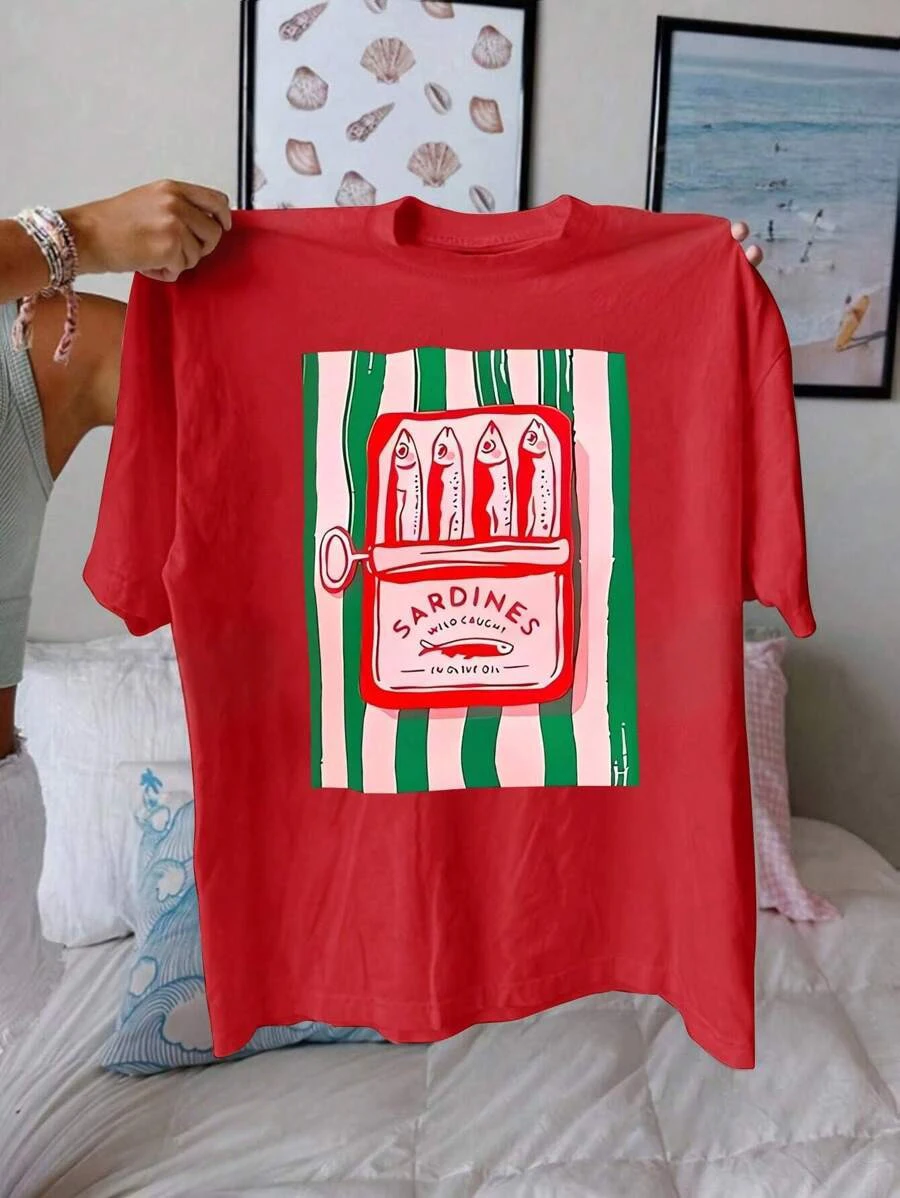 

Plus - Size Casual Fun - themed Tee, Short - Sleeve with Unique Print