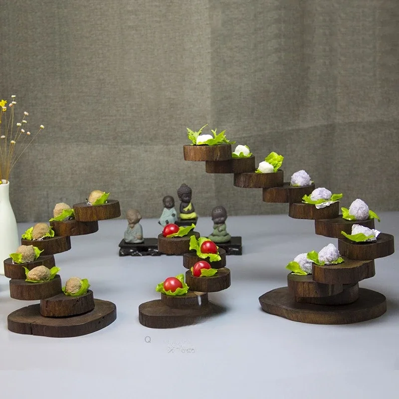 Creative Hotel Tableware Wooden Rotating Molecular Cooking Gourmet Supplies Utensils