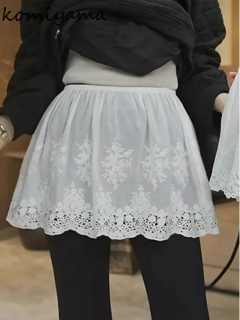 

Lace Faldas High Waist A-line Skirt Bottomed Ropa Mujer Sweet Fashion Woman 2025 Skirts All Seasons New All-Match Falda