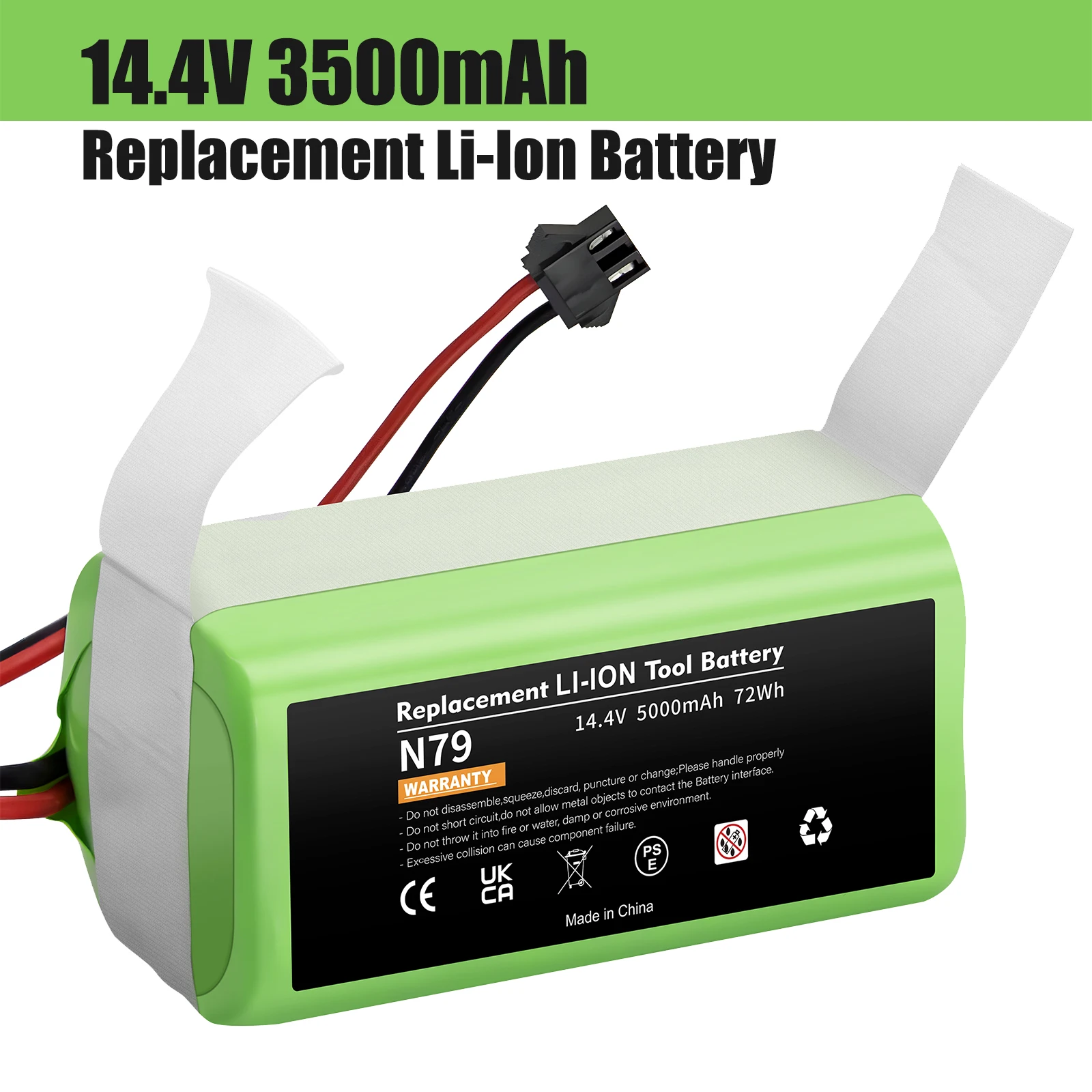 

High-quality 14.4V 3500mAh Li-ion Battery For Ecovacs Replacement Battery For Conga 990 1090 Deebot N79 N79S DN622 Accessories