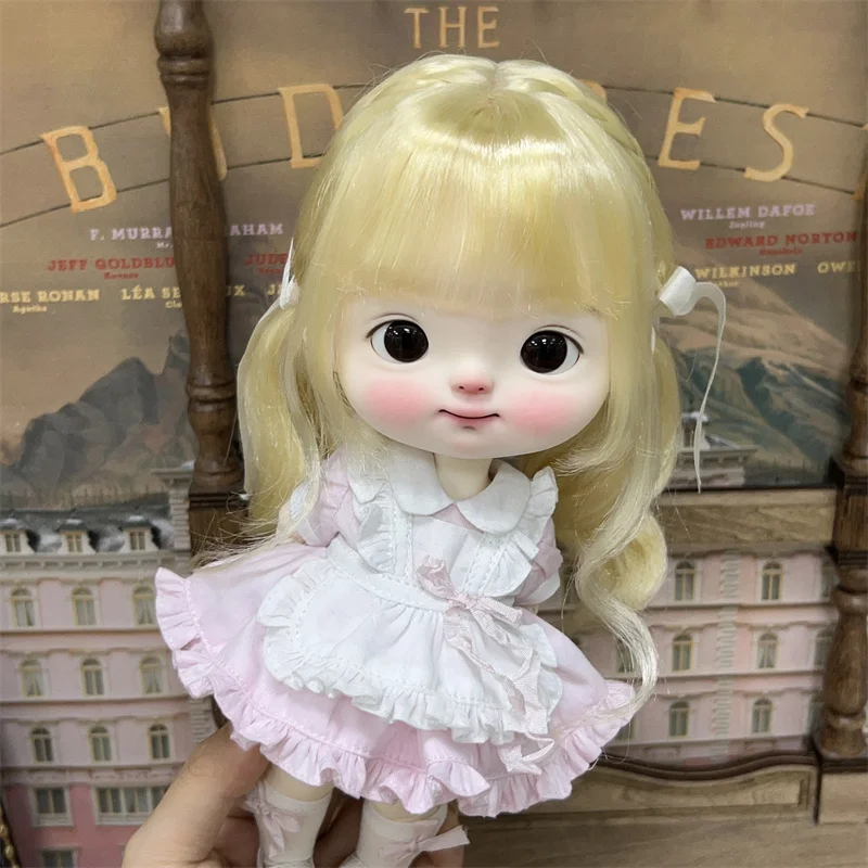 

Парик для девочек BJD, 1/4 1/3 Da Toe Dian Dian, коричневый, фиолетовый, двойной хвост, мягкий молочный шелк, узл-бабочка, парик из волос, аксессуары для кукол
