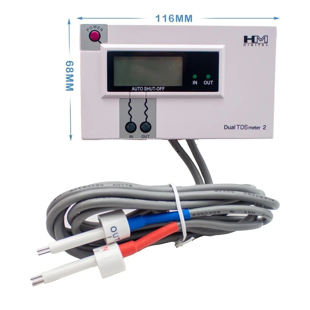 Imagem -03 - Monitor de Qualidade 0-9990ppm Dm2 Comercial Dual In-line Tds Monitor Digital Water Quality Tester Medidor Tds in Out Água