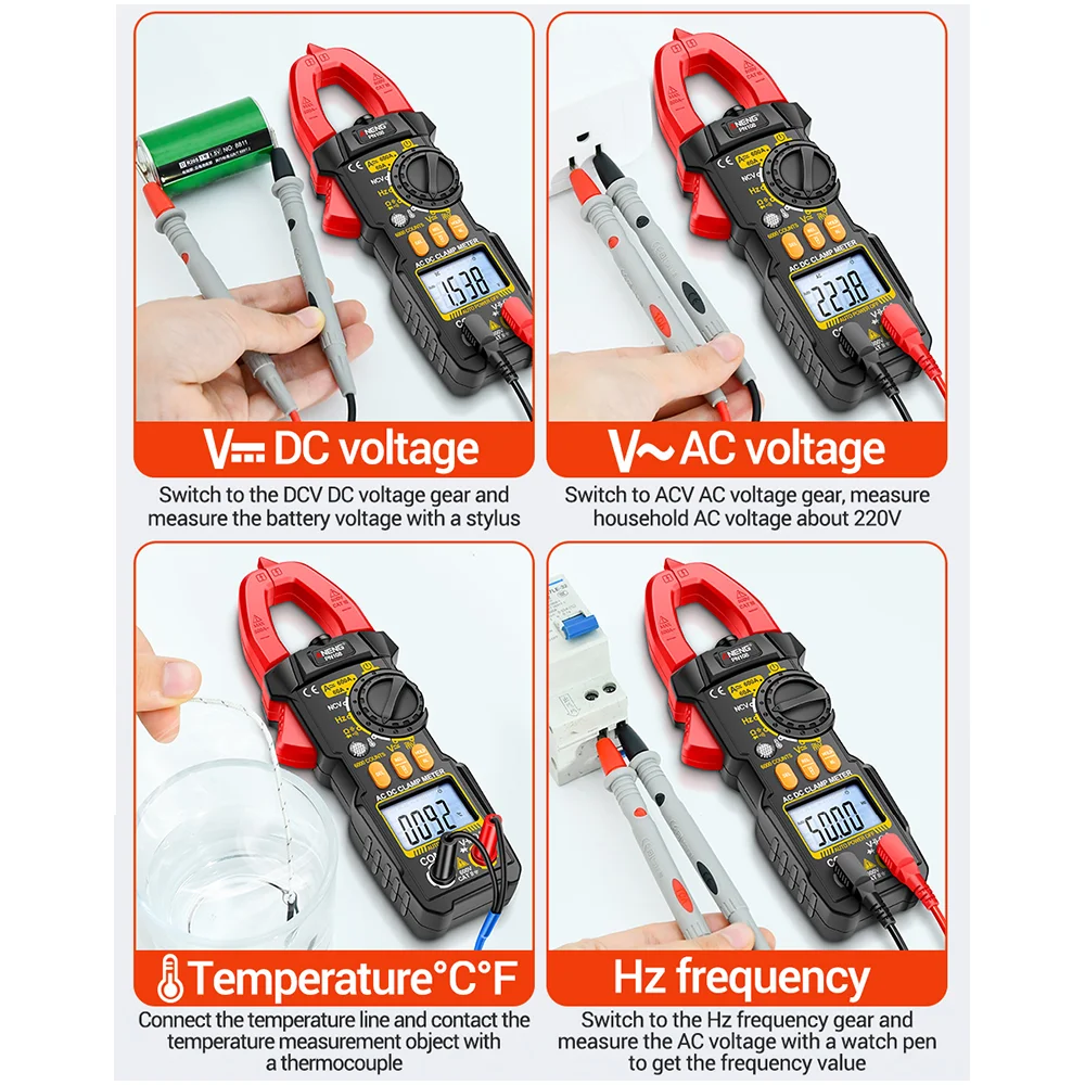 ANENG PN108 AC/DC Clamp Multimeter 600A Current Meter Tester AC/DC Voltage Voltmeter Multimetro High Precision Ammeter Tools