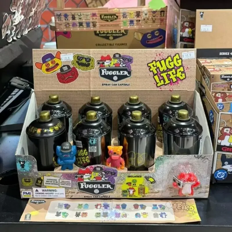 Fuggler Fugglife Spray Can Capsule Collectible Figure Monster Toy Desktop Ornament Surprise Gift  Collectors