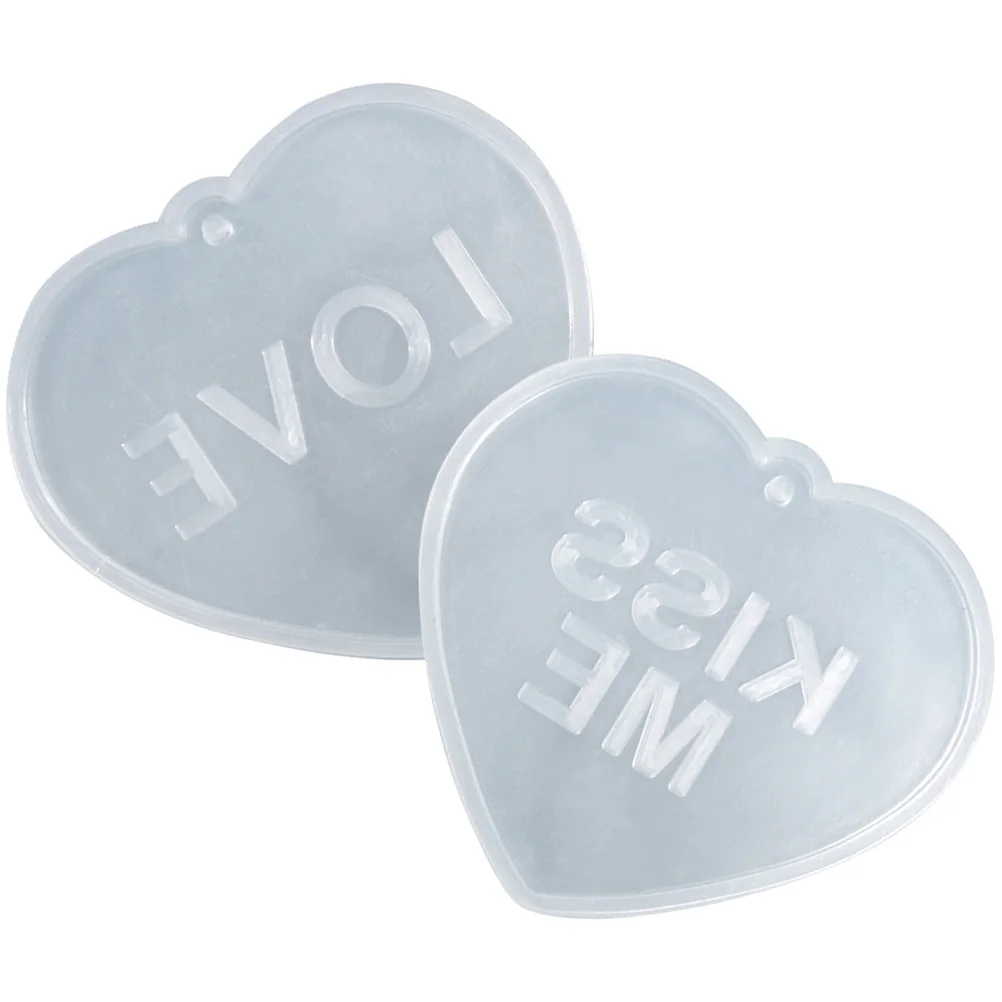 

2pcs Heart-Shaped Pendant Making Silicone Diy Keychain Mold Valentine'S Day Charm Resin Epoxy Craft Jewelry Decorative Portable