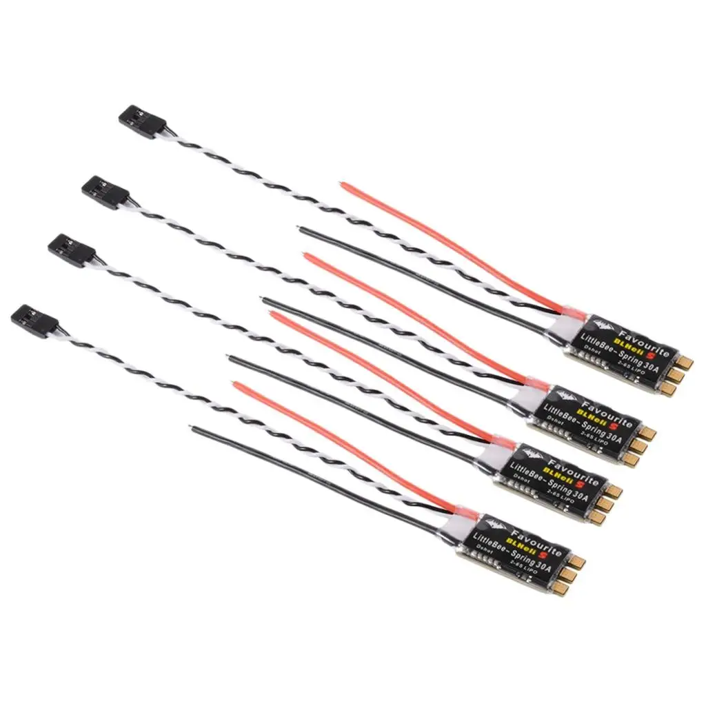 

Fast Startup 30A Electronic Speed Controller Blheli Brushless ESC Set of 4 High Compatibility for Model Aircraft