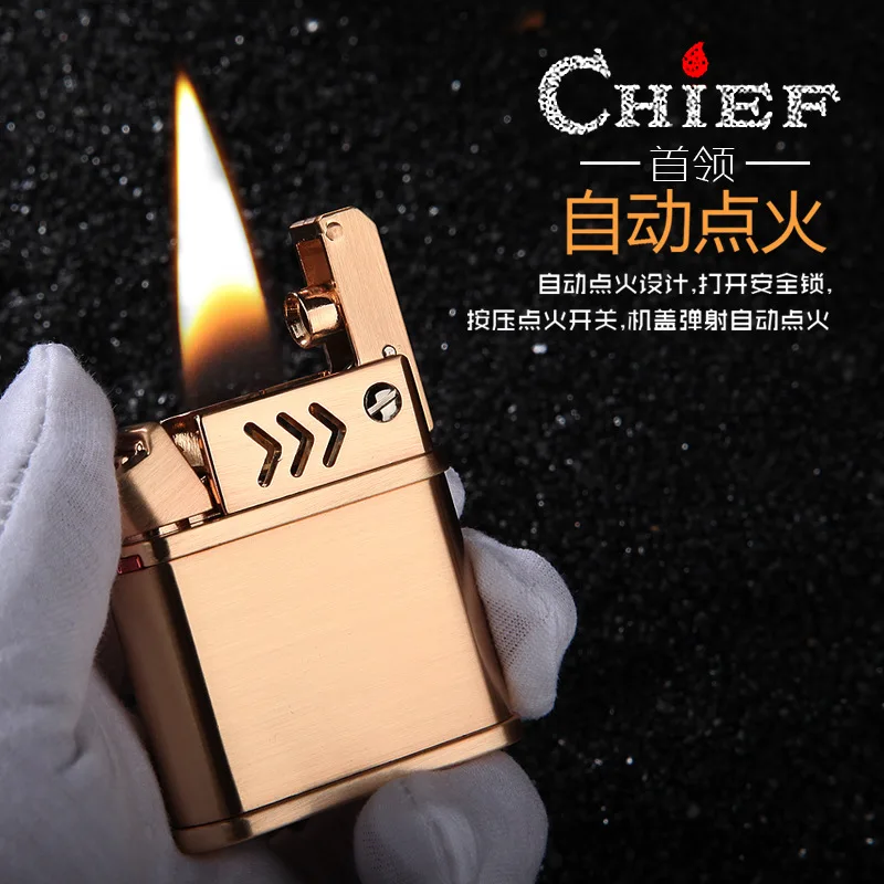 Compact copper and kerosene lighter, Creative kerosene lighters, Flame cigarette lighter, Smoking tool