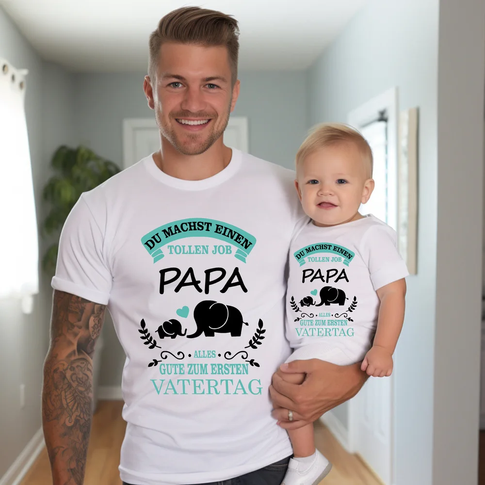 Daddy Happy Father's Day Family Outfits Short Sleeve Casual Family Matching Outfit Father Day Baby Dad Set The Best Gift