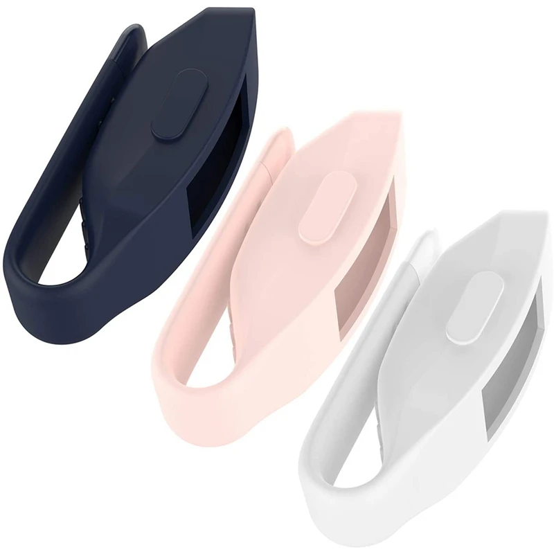 Комплект из 3 зажимов для зажимов Fitbit Inspire/Inspire HR со стальным листом, силиконовый зажим для аксессуаров