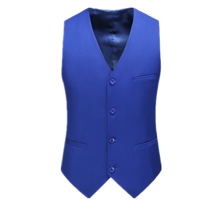 Grote Maat 6xl Heren Single Breasted Formeel Pak Vest Zwart Groen Pure Kleur Trouwbal Zakelijk Sociaal Feestjurk Vest