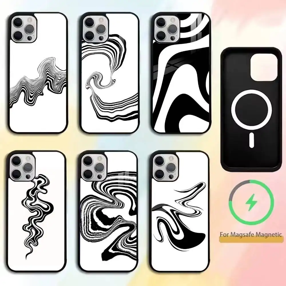 

Abstract wavy line art design Phone Case For iPhone17,16,15,14,13,12,11 Plus,Pro Magnetic with Magsafe Wireless Charging