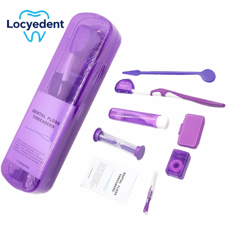8Pcs Dental Orthodontic Oral Care Kit with Interdental Brush Mouth Mirror Floss Whitening Tool Portable Hygiene Suit for Oral He