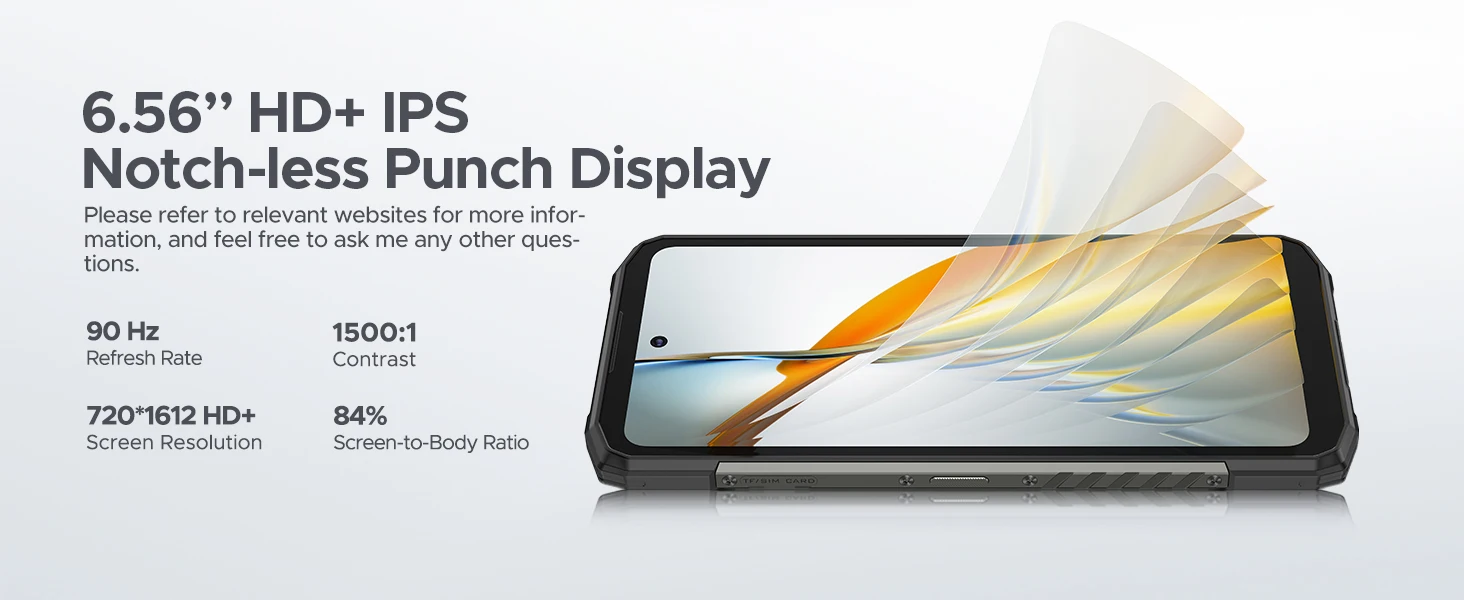 DOOGEE Fire 6 Rugged Phone Thermal Imaging 10400mAh Large Battery 6.56" 16GB(6+10) 256GB 50MP AI Main Camera Mobile Phone