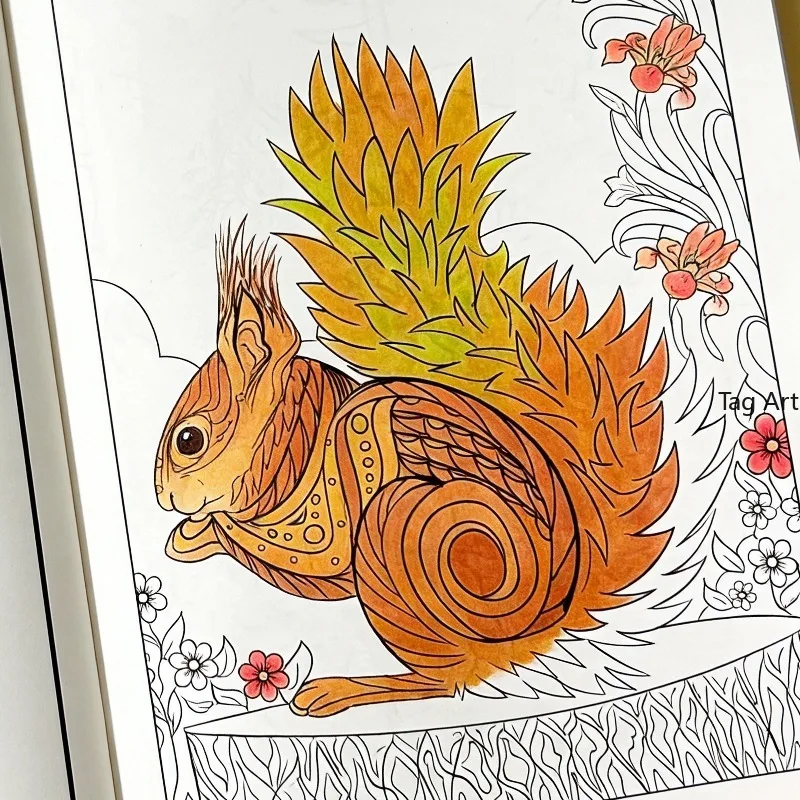 An Adult Meditation Coloring Copy Book, Animal/landscape Theme Line Drawing Coloring Book, 23 Different Patterns, Suit As Gifts