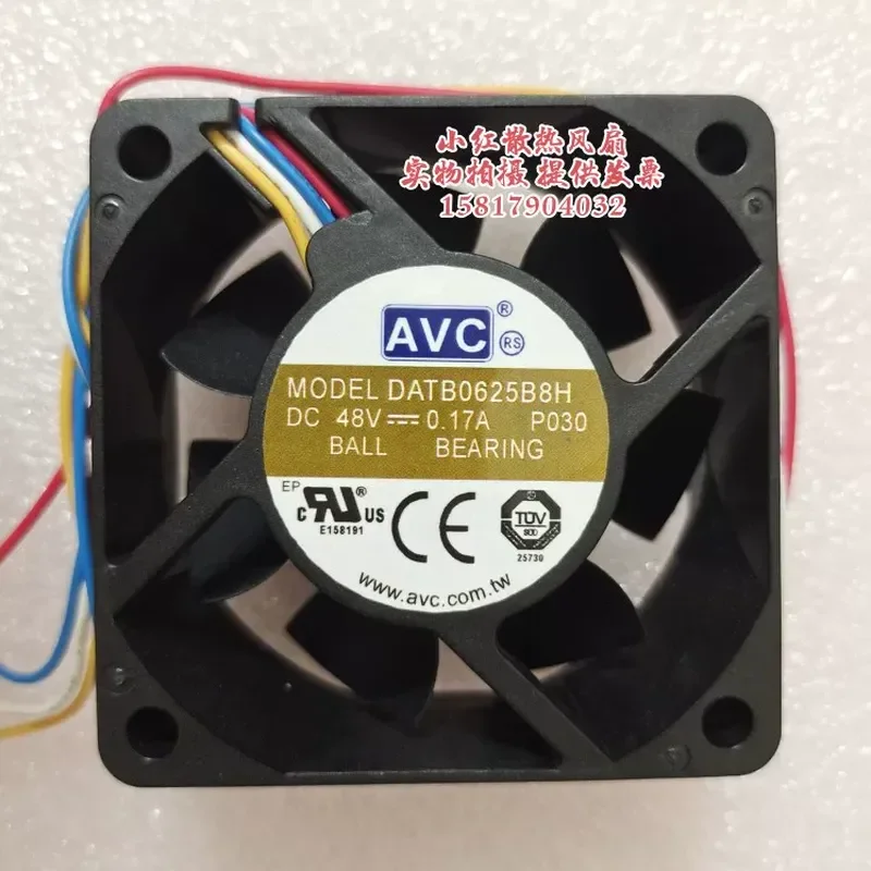 New AVC 6025 48V 0.17A 6CM/cm Industrial Control Cooling Fan with 4 Wires for DATB0625B8H