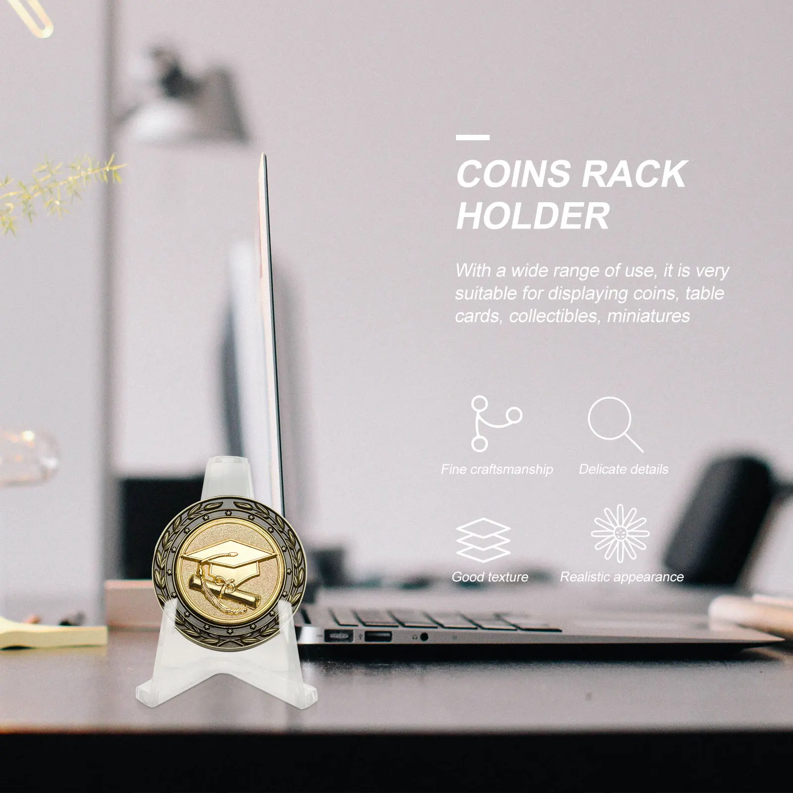 

15pcs Commemorative Coin Display Stand Simple Coin Holder Lightweight Triangular Structure Rack For Collectibles Home
