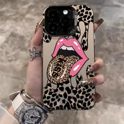 Hot Red Lip Leopard Print Phone Case for Huawei Honor 200 90 X6b X7a X9a X5 X8a X9b X7b X9 70 nova 11 10 4G 5G Matte Back Cover