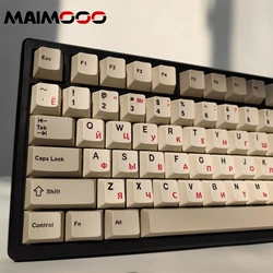 MAIMOOO Russian Keycap 9009 Classic Retro Keycap Red White Gray CherryPbt Mechanical Keyboard Diy Simple Style Ru Keycaps