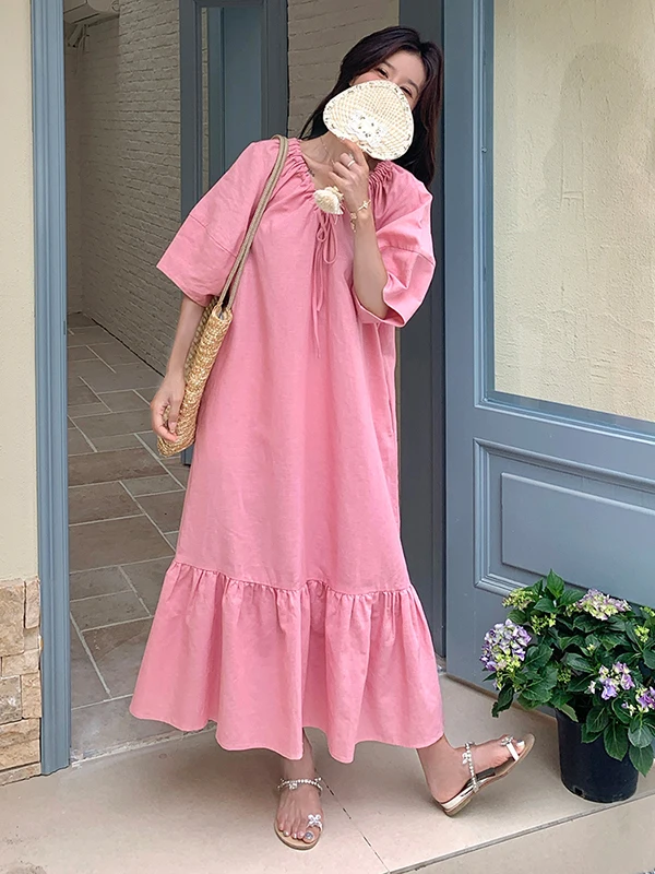 Rosa Sanfte Sle Lange Dr Frauen Sommer Neue Abnehmen Ele Strand Vaion Erste Liebe Dr Pendeln Sle ort Sve V...