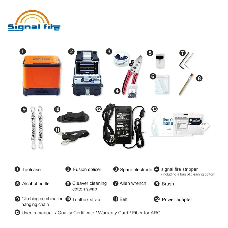 Signal Fire AI-10 Fusion Splicer High Precision Fusion Splicing FTTH Tools Kit  Six Motors 6s Splicing