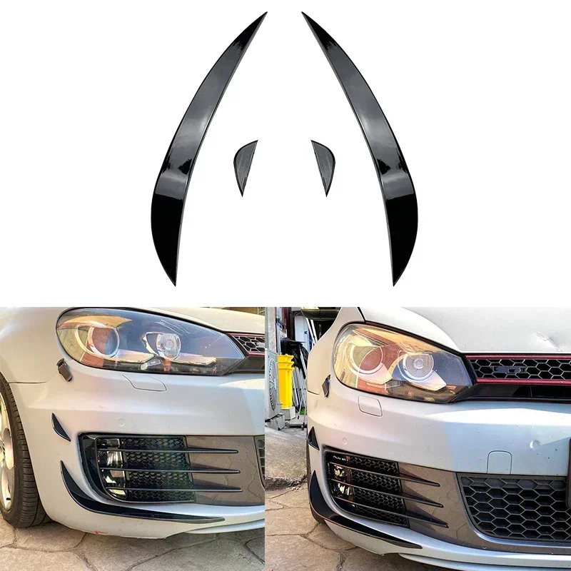 1 Set Car Front Side Blade Grille For VW Golf 6 MK6 GTI GTD 2008-2012 Front Side Blade Sticker Conversion