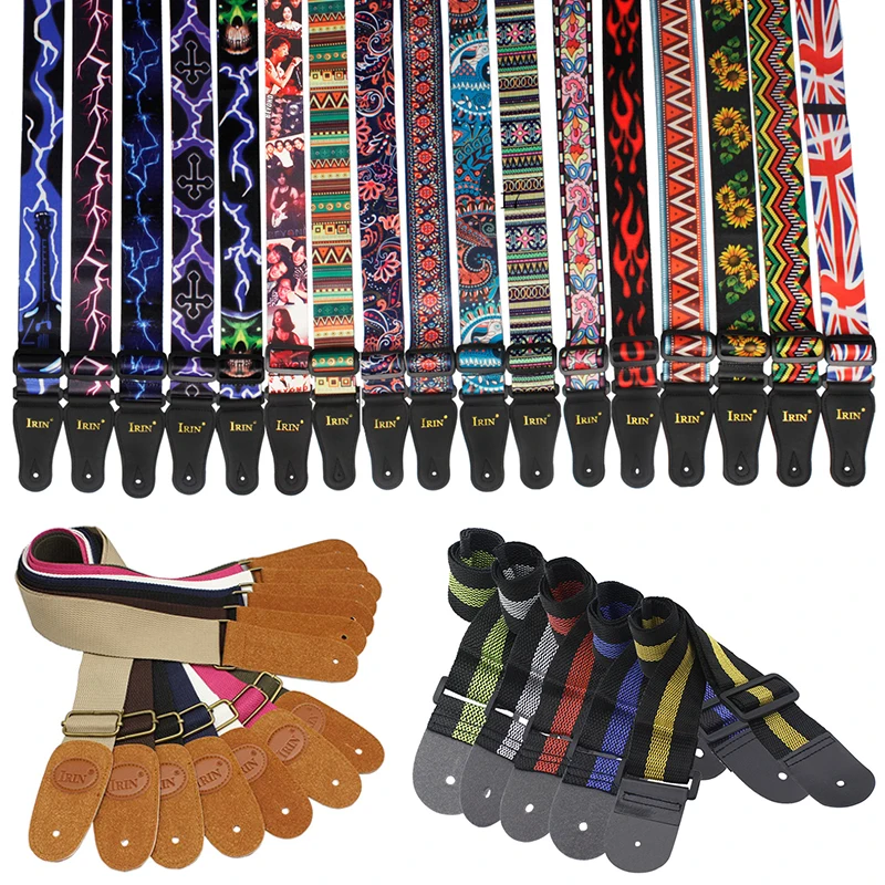 Guitar Strap Adjustable Pure Cotton Guitar Straps Multi-Color Guitar Belts for Bass Acoustic Electric Guitar Accessories Parts