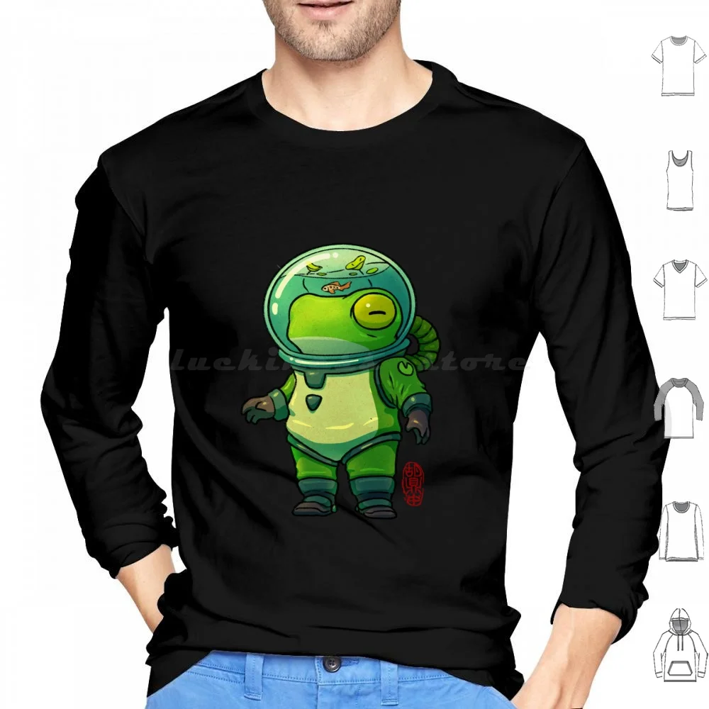 

Deep Diver Frog Asian Artwork Hoodie cotton Long Sleeve Cute Frog Illustration Dinghuart Adorable Frogs Deep Diver