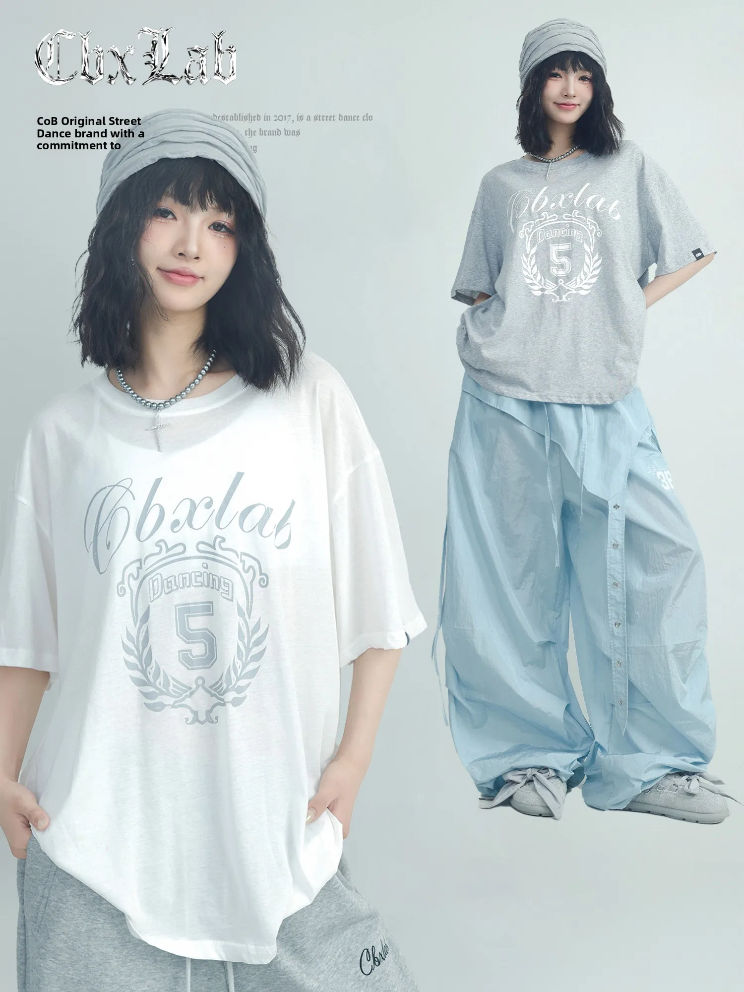 

CBXLAB Летняя хлопковая драпированная футболка для ленивых уличных танцев, повседневная свободная посадка ort Sve round Ne Print Cool Feeling