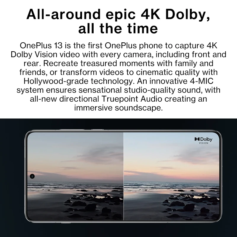 الإصدار العالمي للهاتف الذكي OnePlus 13 5G Snapdragon 8 Elite 100W SUPERVOOC 4K Dolby Vision شاشة 6.82 بوصة IP69 كاميرا 50 ميجابكسل