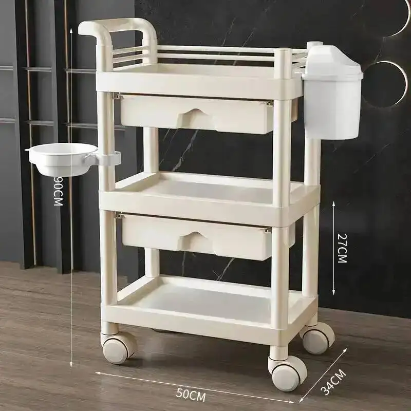 

Pedicure Professional Organizer Cart with Wheels Trolley Furniture Cosmetic Trolley Manicure Organizer Wheels Business Beauty