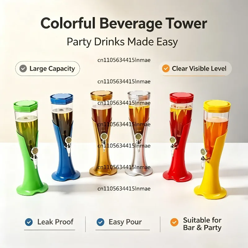 KTV Party Beverage 3 Liter Glowing Beer Tower Column Dispenser Zha Cannon Barrel