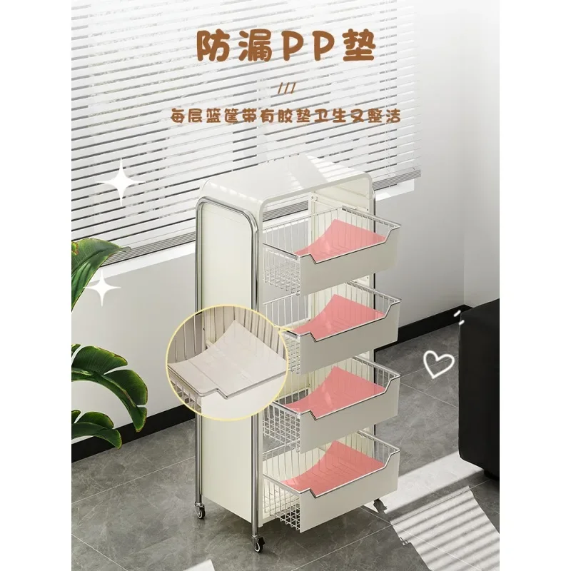 Shelf floor-to-ceiling multi-layer pull-out type, storage rack movable trolley
