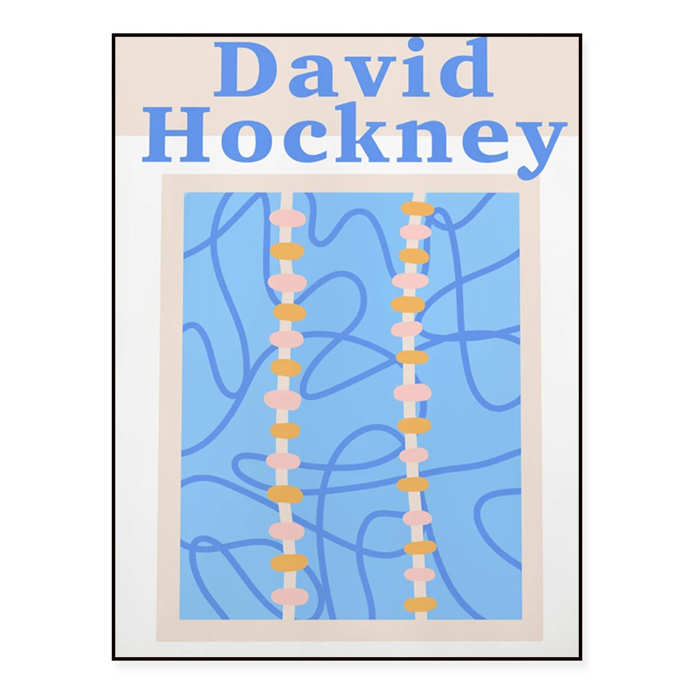 David Hockney can print exhibition posters | Hockney artist exhibition prints illustration modern art, art print wall decoration