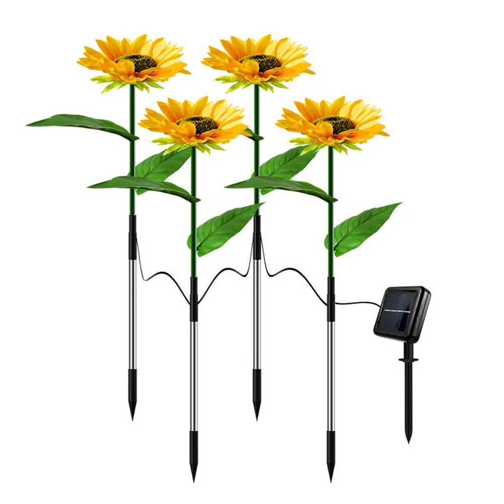 

LED Sunflower Lawn Walkway Lighting Waterproof Solar Path Yard Lights Easy Installation Automatic Switch for Home Garden