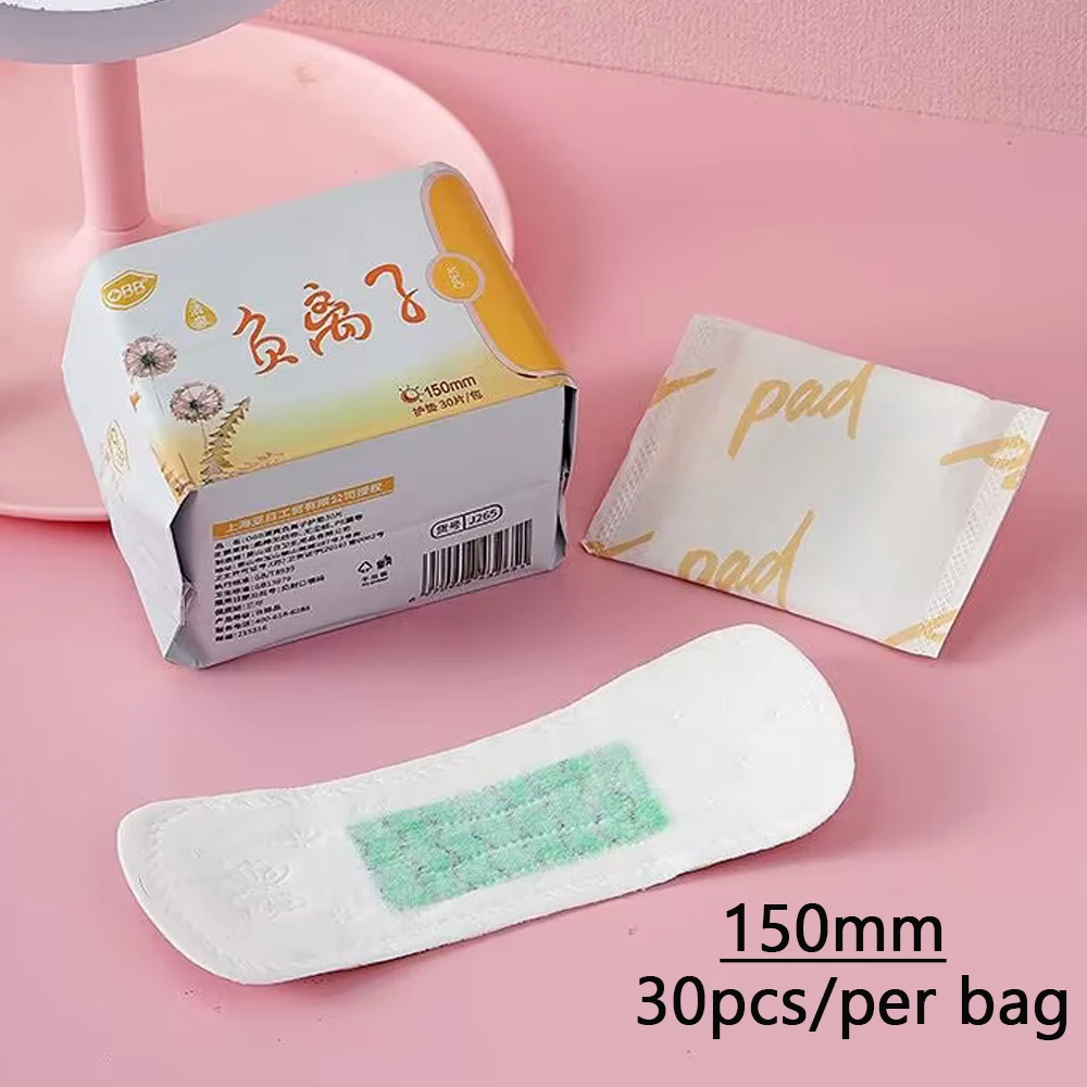 30 pcs/Anion Ultra-Thin Sanitary Napkins Pure Cotton Dry And Breathable AnionSanitaryNapkinsSuitable for Women Menstrual Period