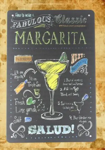 1 pcs,metal signs sale Margarita salud cocktail bar pub drink metal sign