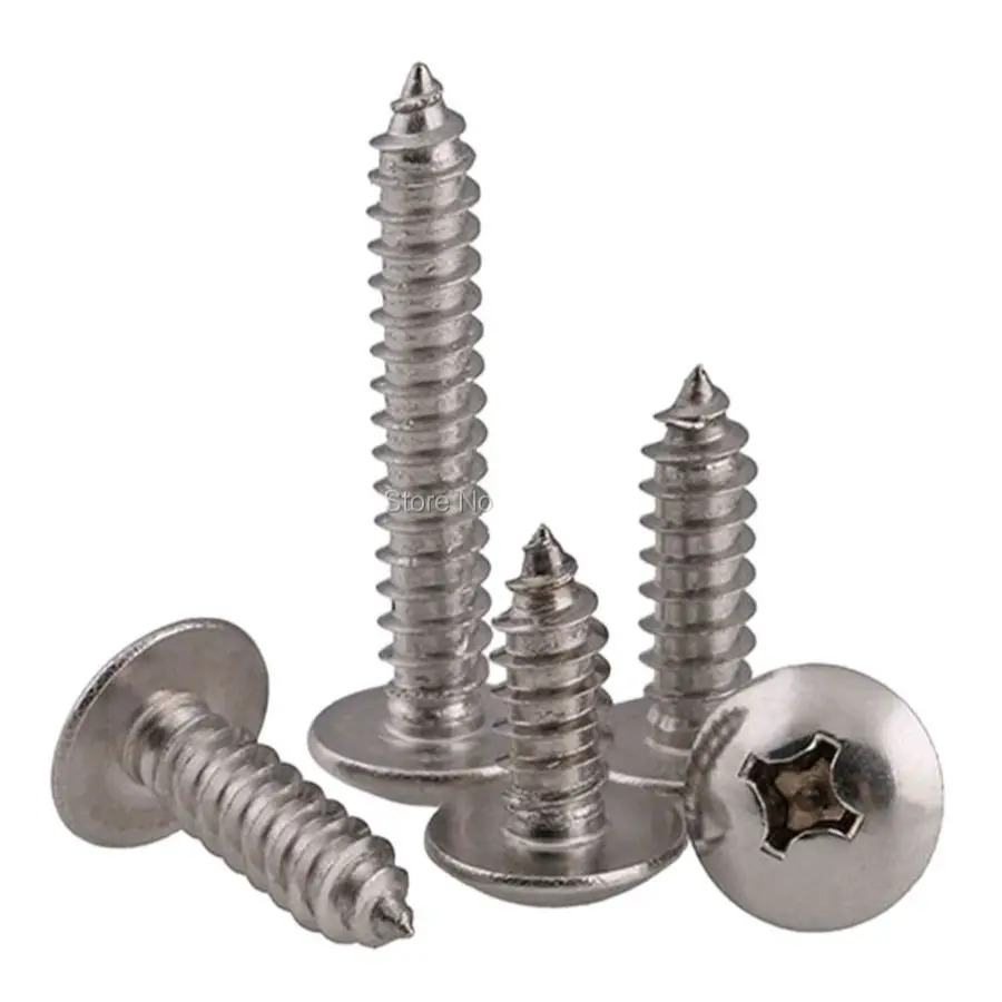 M4 M5 Stainless Steel A2 304 Phillips Cross Recessed Truss Head Mushroom Self Tapping Screws 200pcs/Lot