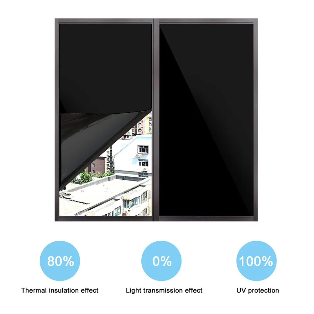 

Privacy Window Film Heat Control Blackout One Way Film Anti Uv Light Blocking Glass Insulation Stickers for Home Vehicle